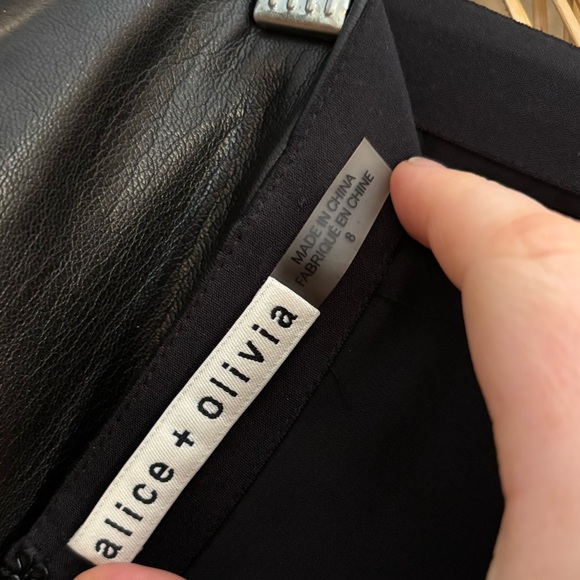 Alice + Olivia Daisa Vegan Leather Asymmetric Mini Skirt - Picture 4 of 5